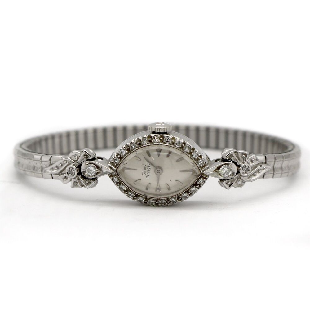 Girard Perregaux Vintage 14K White Gold Diamonds Watch